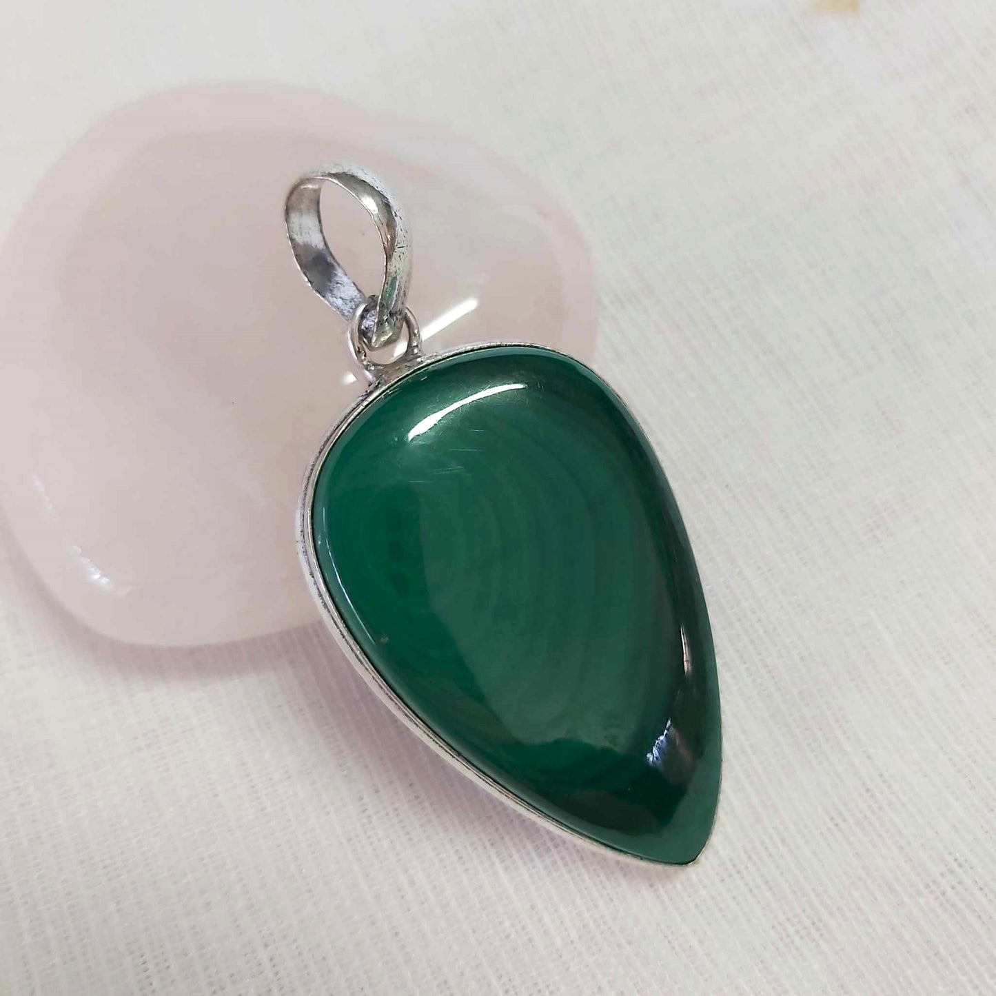 Malachite Crystal Positive Change Pendant  (E1767)