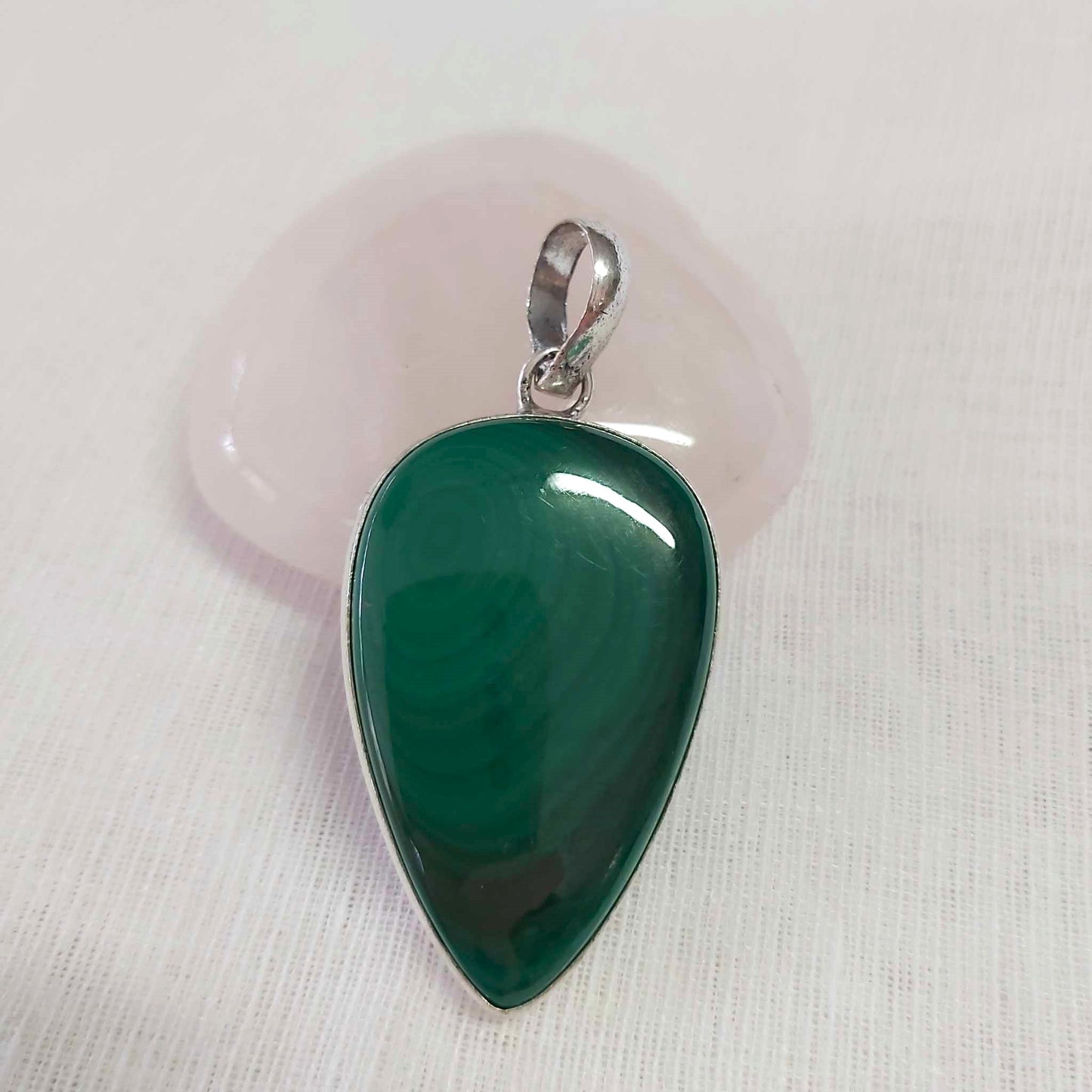 Malachite Crystal Positive Change Pendant  (E1767)