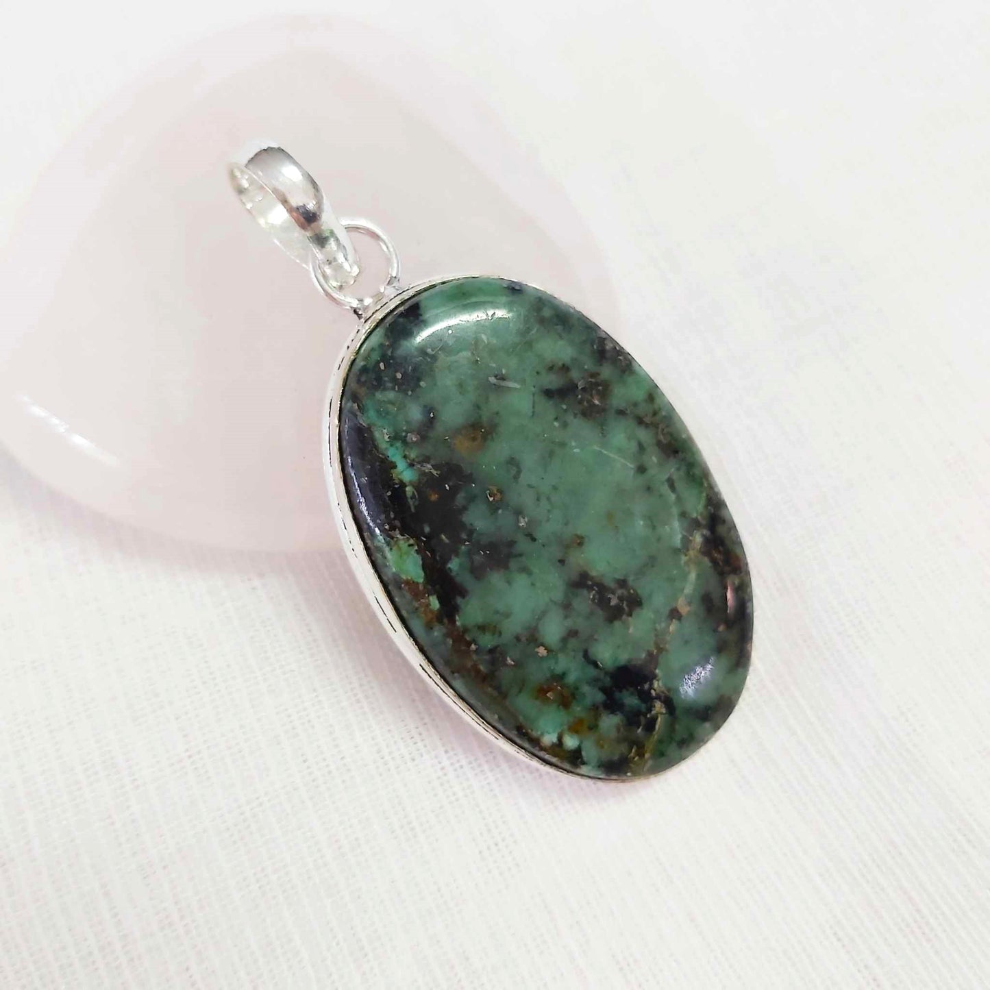 African Turquoise Good Luck Pendant (E1768)