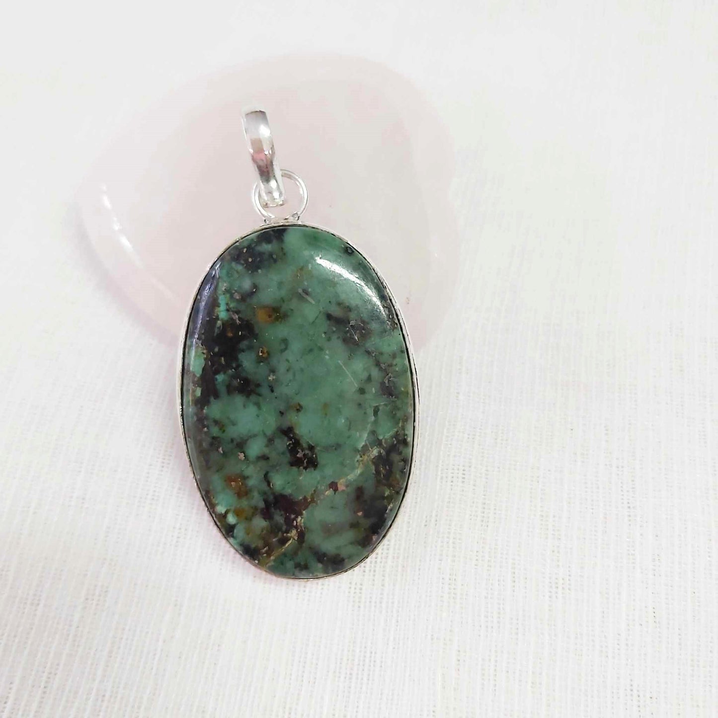 African Turquoise Good Luck Pendant (E1768)