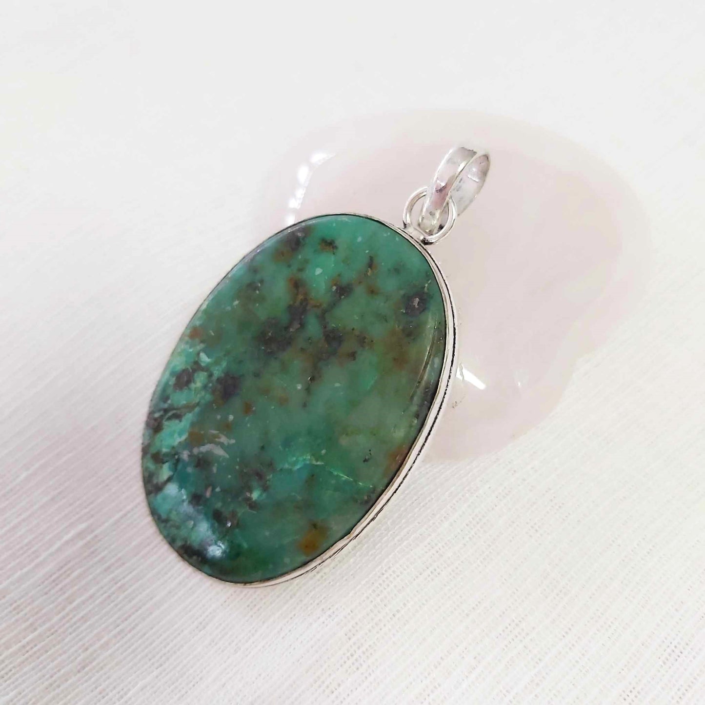 African Turquoise Good Luck Pendant (E1770)