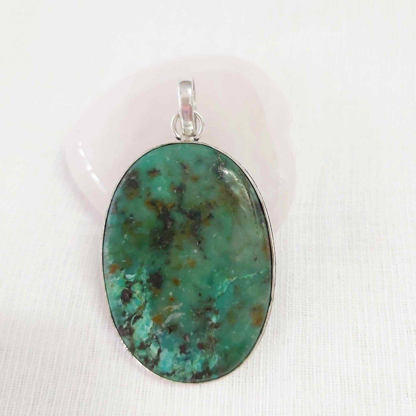 African Turquoise Good Luck Pendant (E1770)