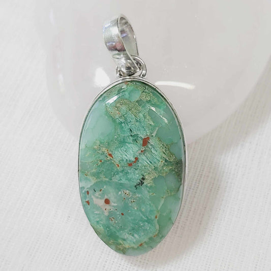 Chrysoprase Forgiveness Gemstone Crystal Pendant (E735)