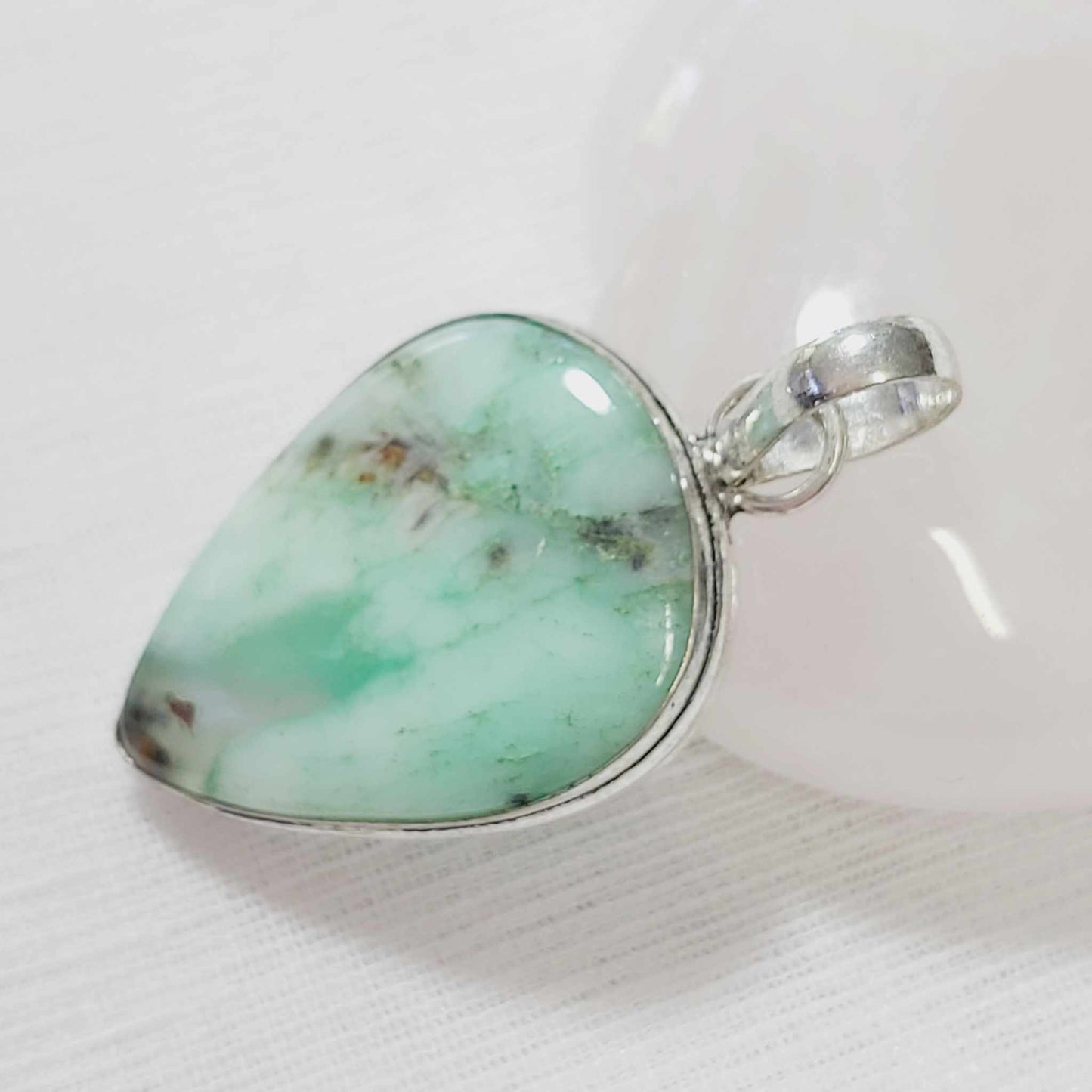 Chrysoprase Forgiveness Gemstone Crystal Pendant (E736)