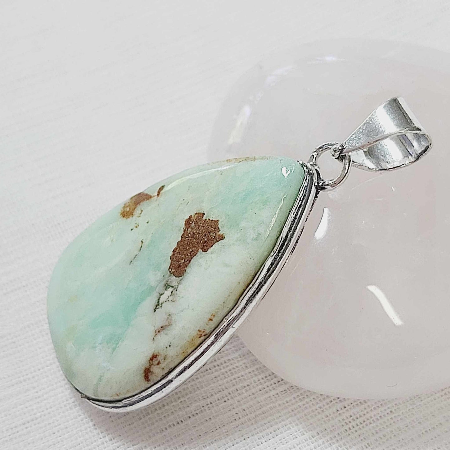 Chrysoprase Forgiveness Gemstone Crystal Pendant (E737)