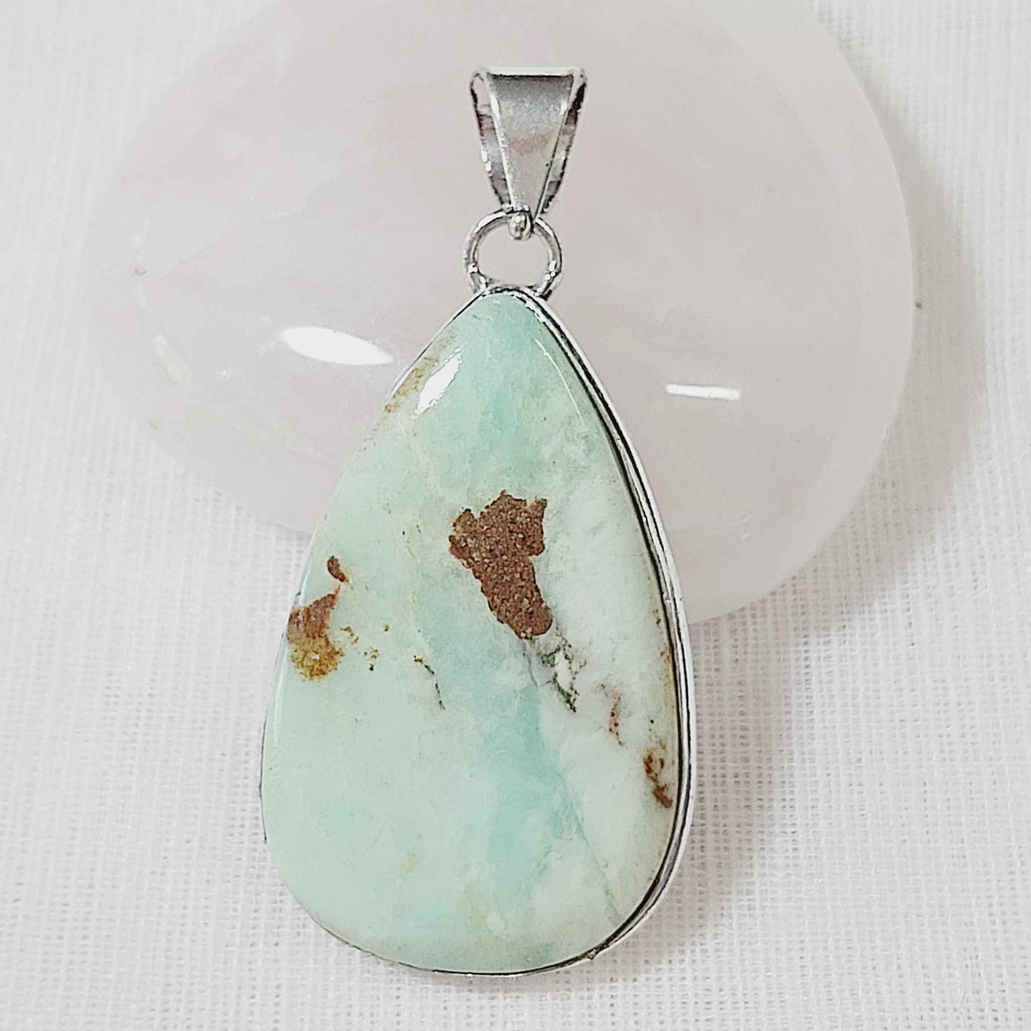 Chrysoprase Forgiveness Gemstone Crystal Pendant (E737)