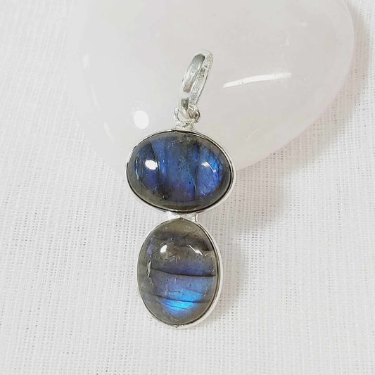 Labradorite Gemstone Crystal Psychic Protection Pendant (E767)