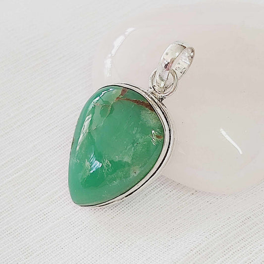 Chrysoprase Forgiveness Gemstone Crystal Pendant (E819)