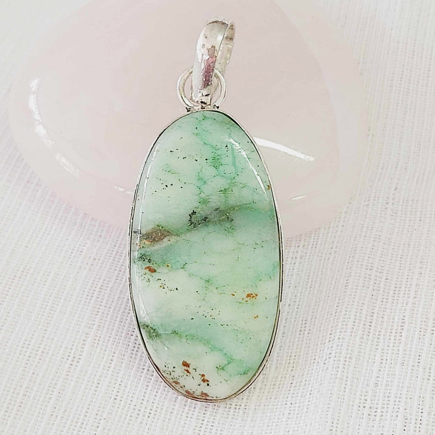 Chrysoprase Forgiveness Gemstone Crystal Pendant (E821)