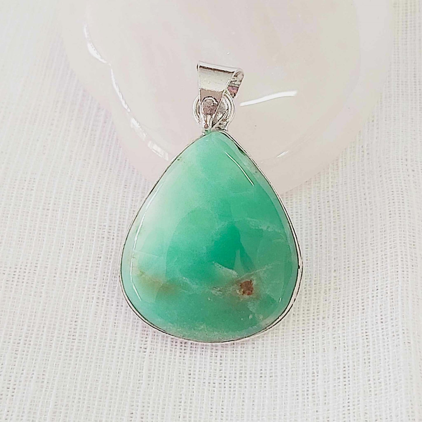 Chrysoprase Forgiveness Gemstone Crystal Pendant (E823)