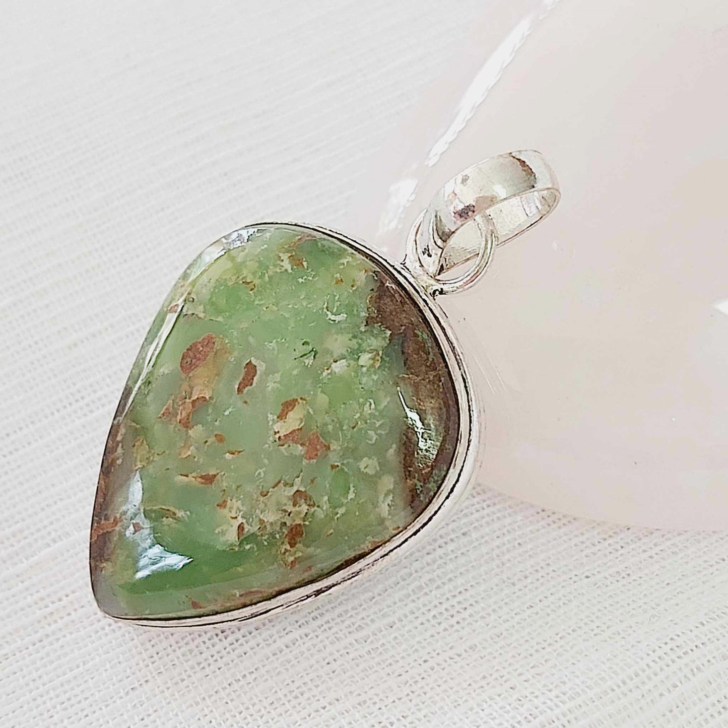 Chrysoprase Forgiveness Gemstone Crystal Pendant (E824)