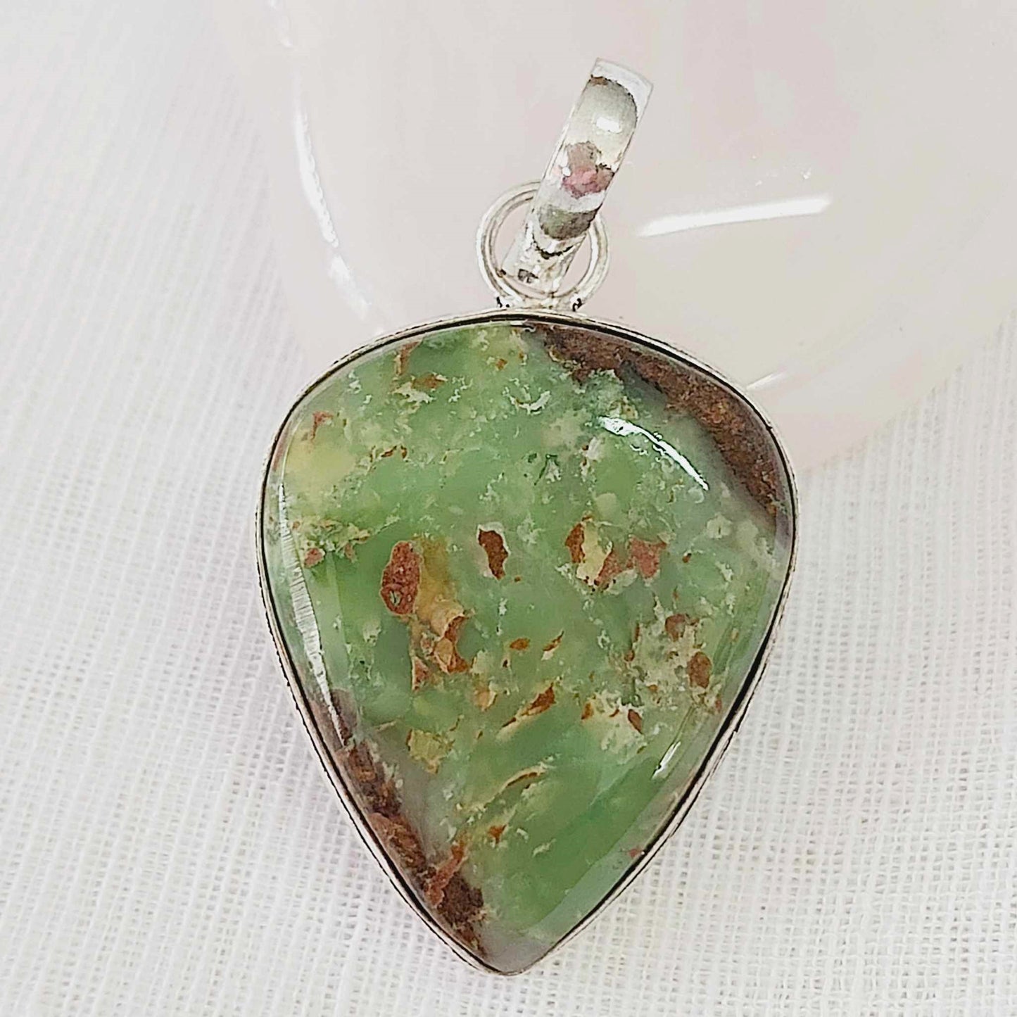 Chrysoprase Forgiveness Gemstone Crystal Pendant (E824)