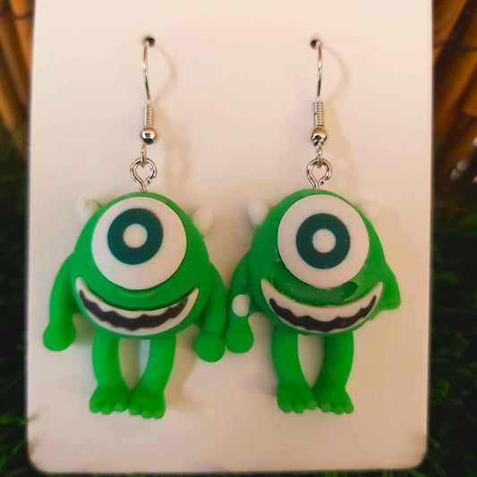 Handmade Monsters Inc Mike Wazowski Earrings