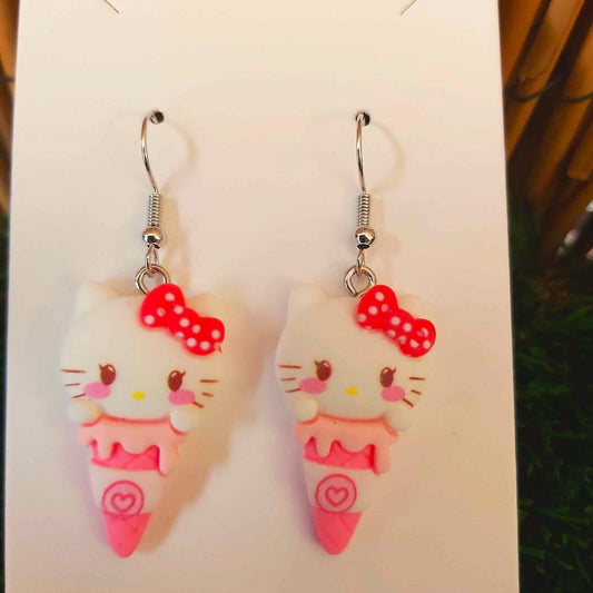 Handmade Hello Kitty Earrings