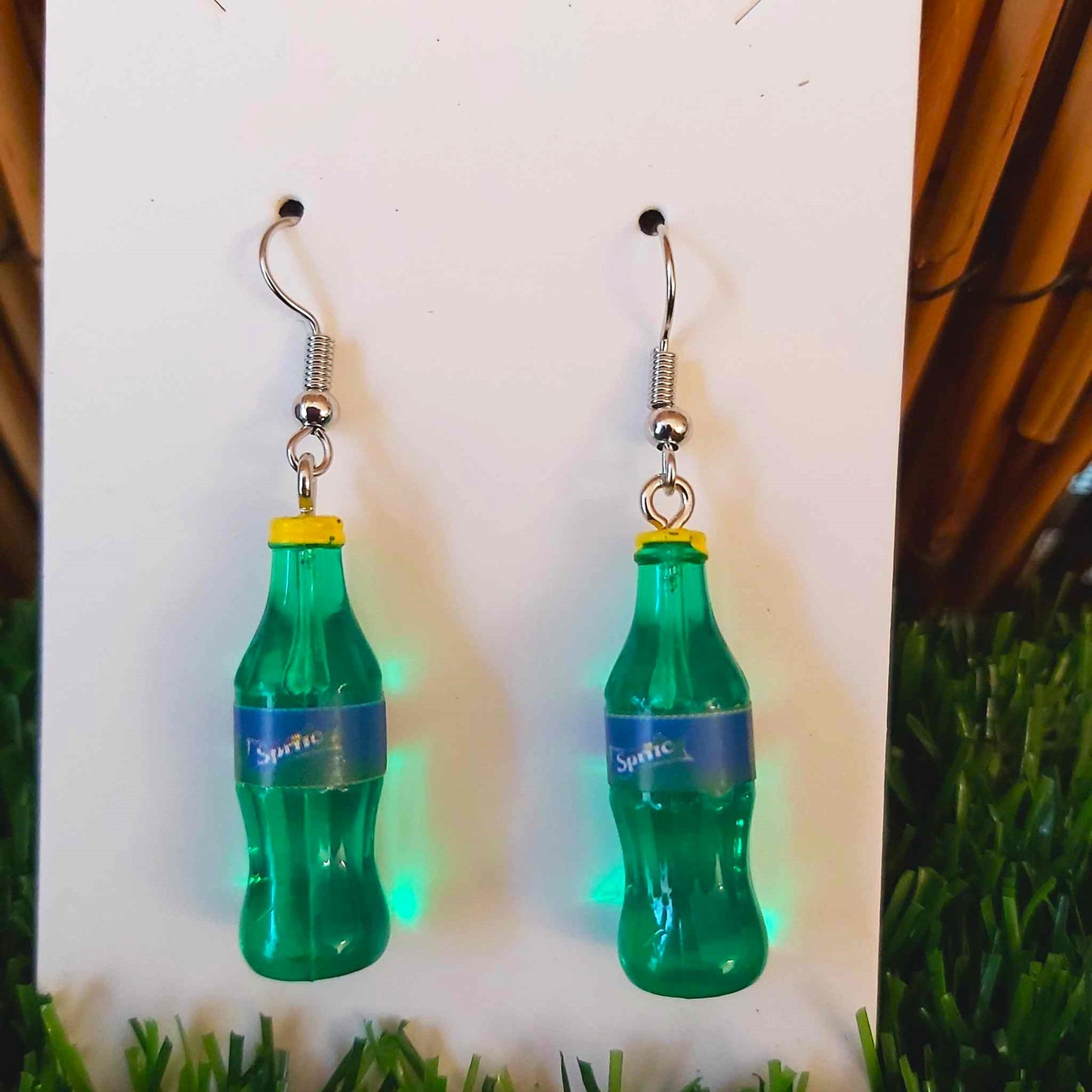 Handmade Sprite Bottle Earrings