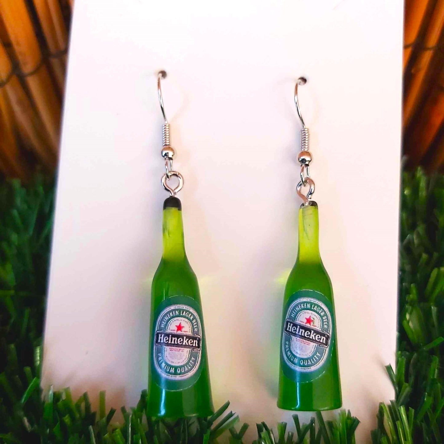 Handmade Heineken Bottle Earrings