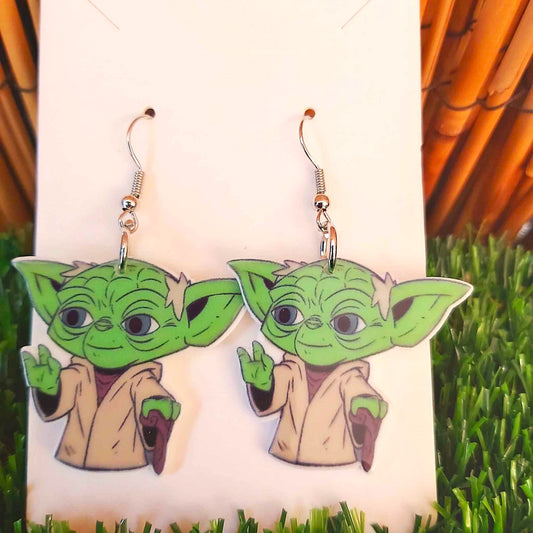 Handmade Star Wars Yoda Earrings