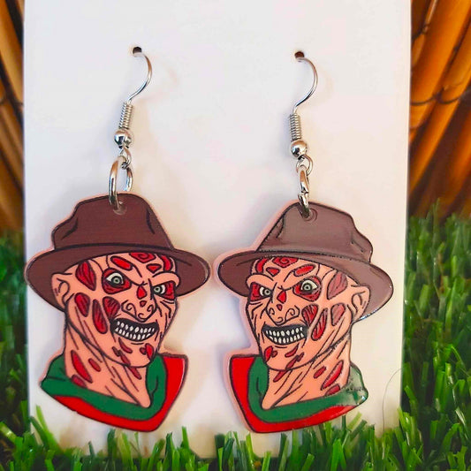 Handmade Horror Freddy Krueger Earrings