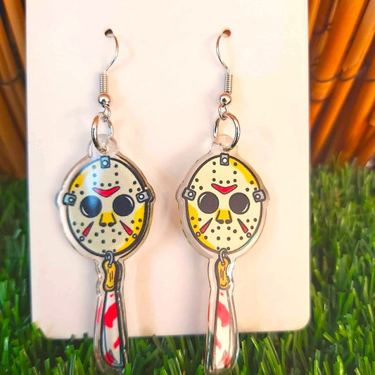 Handmade Horror Friday The 13th Jason Earrings