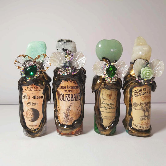 Spiritual & Divination Mini Spell Potion Altar Bottles (4 pack) WRT6