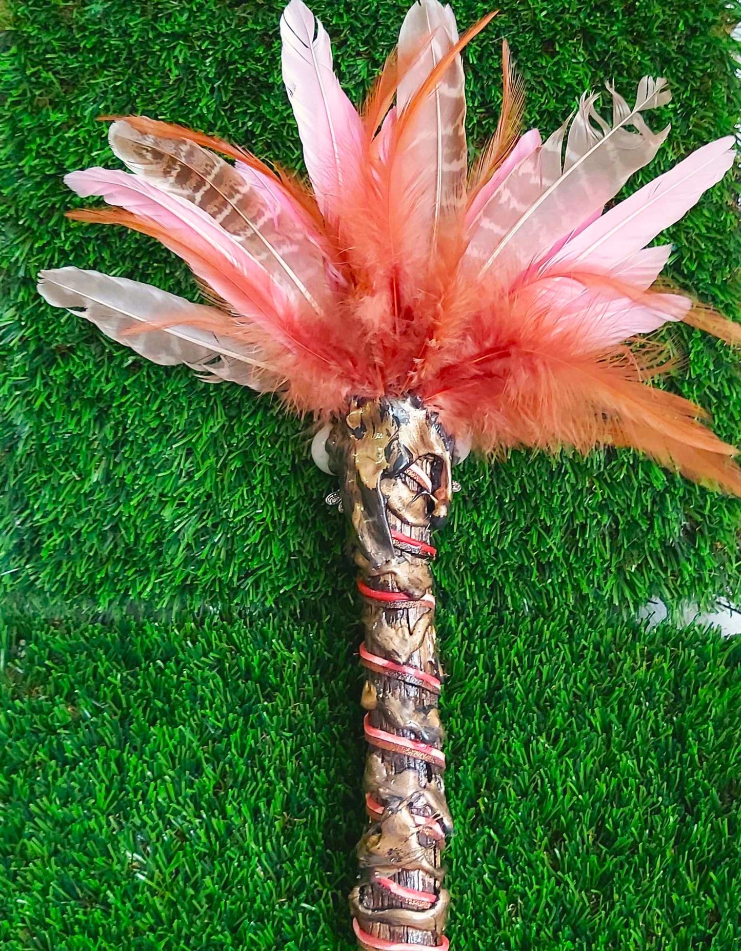 Handmade Smudging Feather Stick Wand (wand187)
