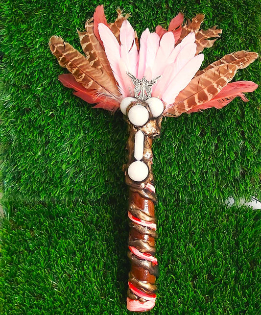 Handmade Smudging Feather Stick Wand (wand190)