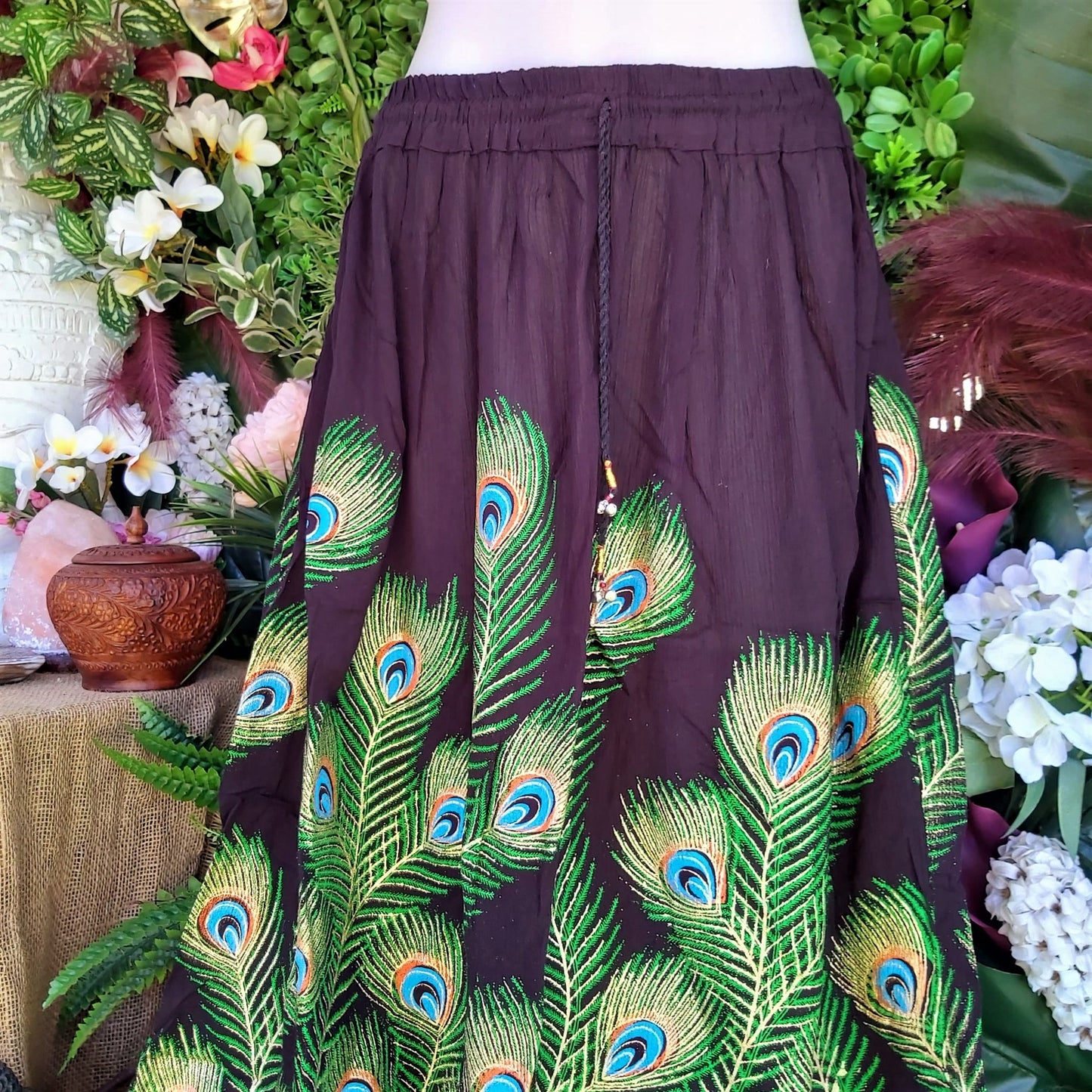 Gypsy Bohemian Peacock Maxi Skirt Size 14/16