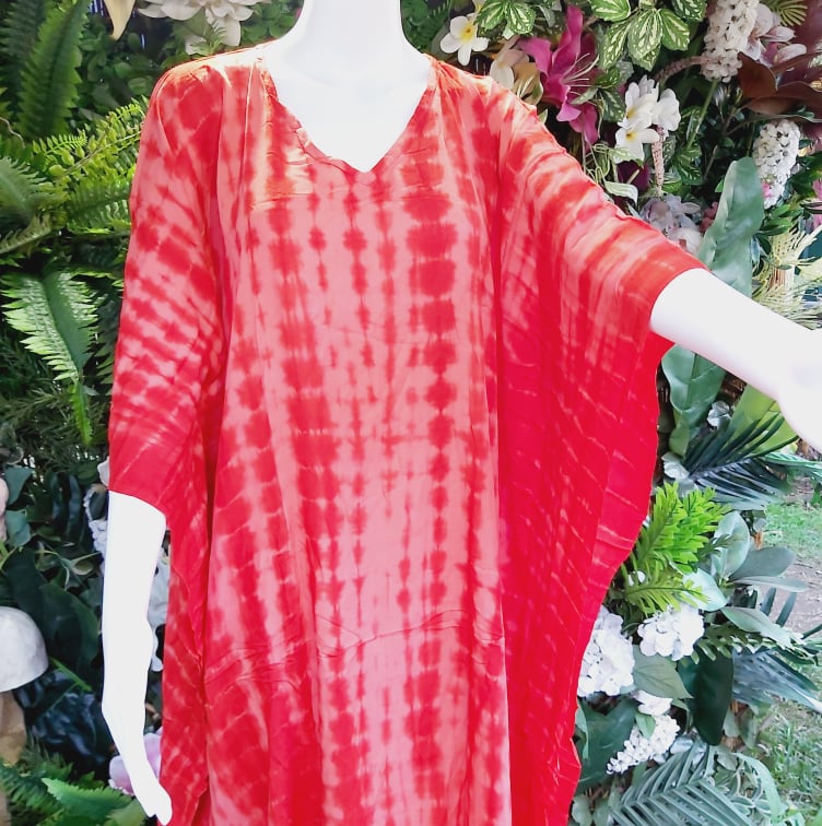 Plus Size Rayon Tie Dye Kaftan Dress One Size Fits All 16 to 26