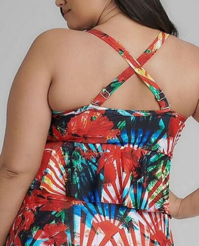 Plus Size Taking Shape Colourful Bikini Top With Removable Straps