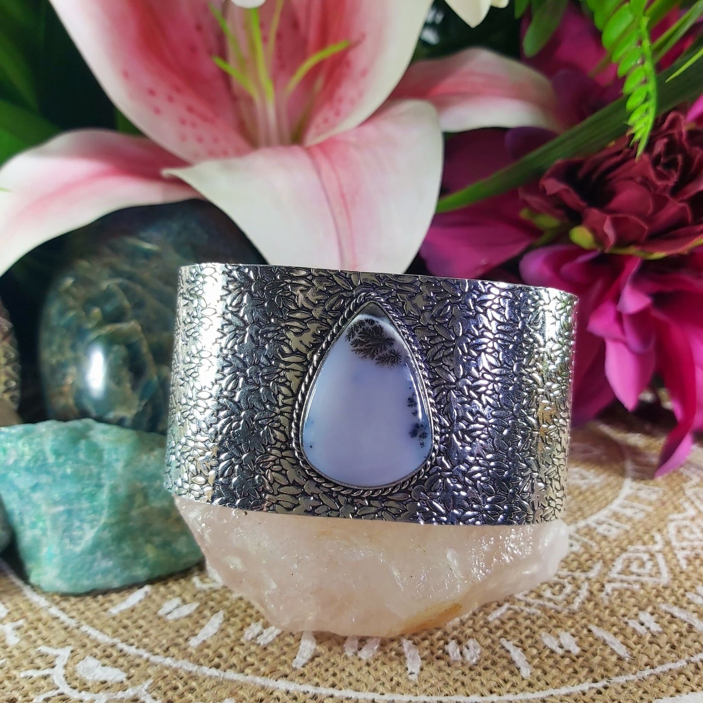 Dendritic Opal Bangle Bracelet (B143)