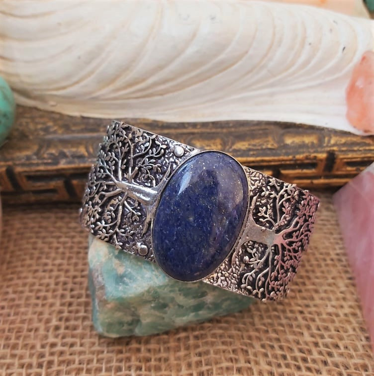 Lapis Lazuli Truth & Compassion Gemstone Bangle (B168)