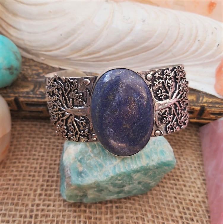 Lapis Lazuli Truth & Compassion Gemstone Bangle (B170)