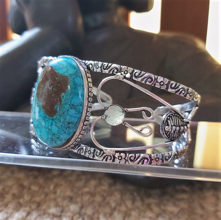 Turquoise Acceptance & Forgiveness Bangle Bracelet (B220)