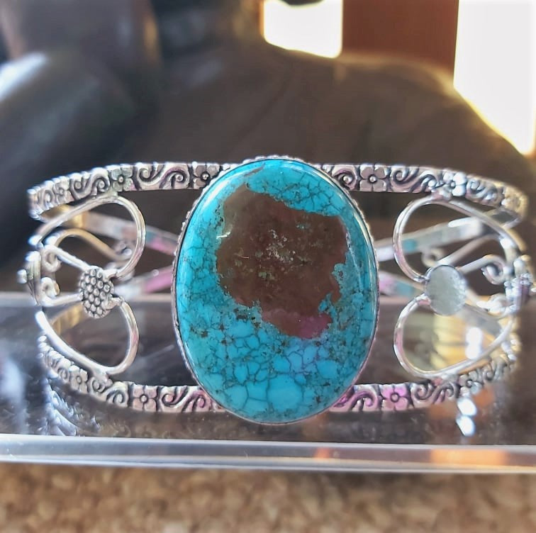 Turquoise Acceptance & Forgiveness Bangle Bracelet (B220)