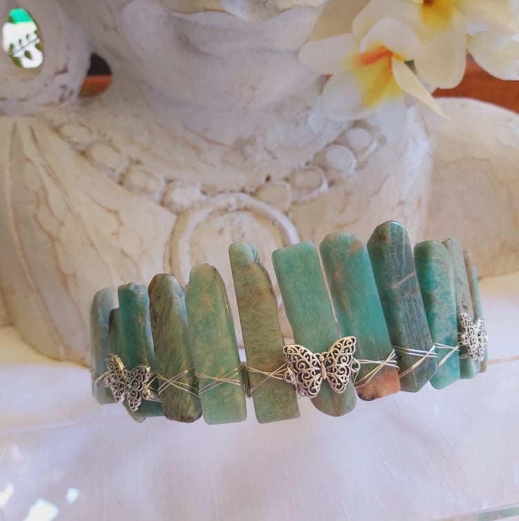 Amazonite Gemstone Crown Tiara Baroque Handmade (CR16)