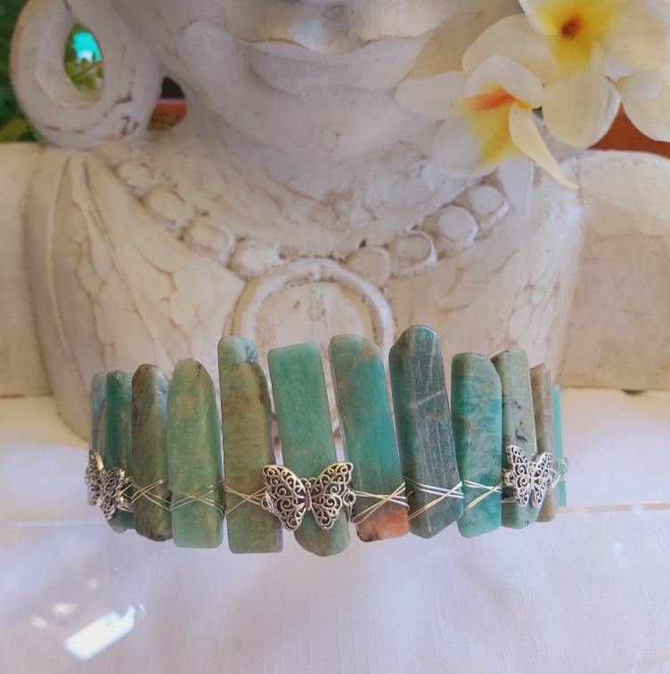 Amazonite Gemstone Crown Tiara Baroque Handmade (CR16)