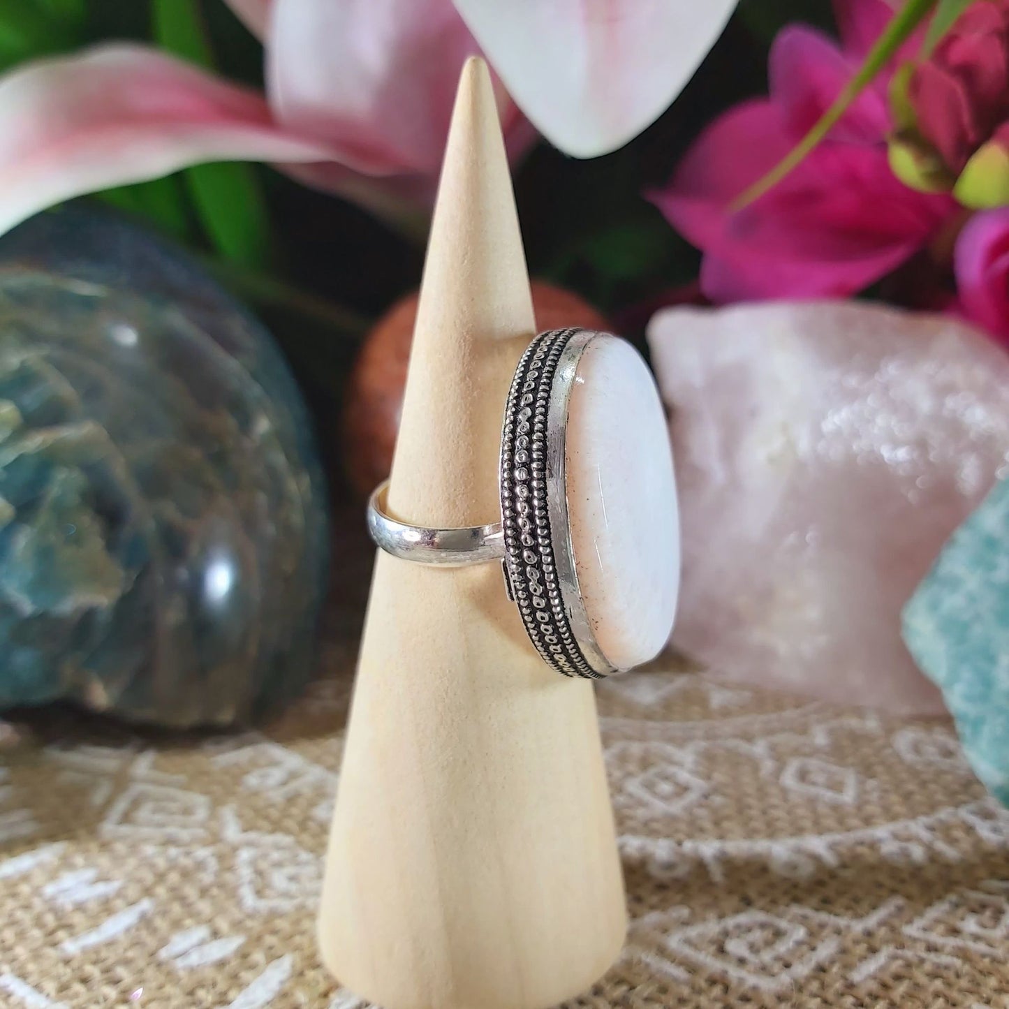 Scolecite Inner Peace Ring Size US 6.5 (E1073)