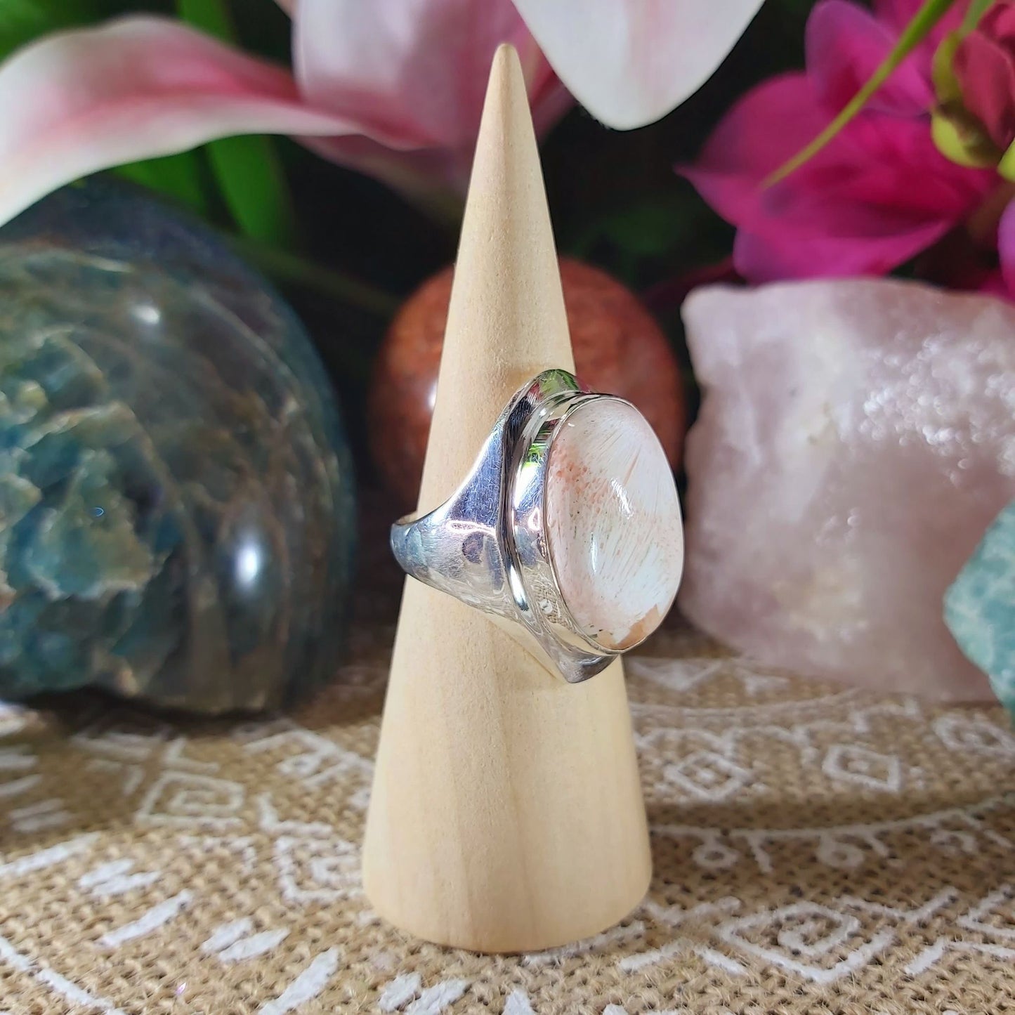 Scolecite Inner Peace Ring Size US 8 (E1077)