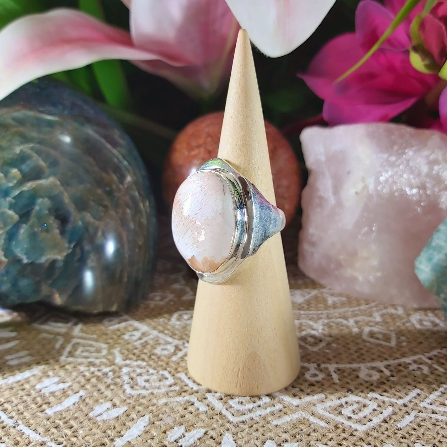 Scolecite Inner Peace Ring Size US 8 (E1077)