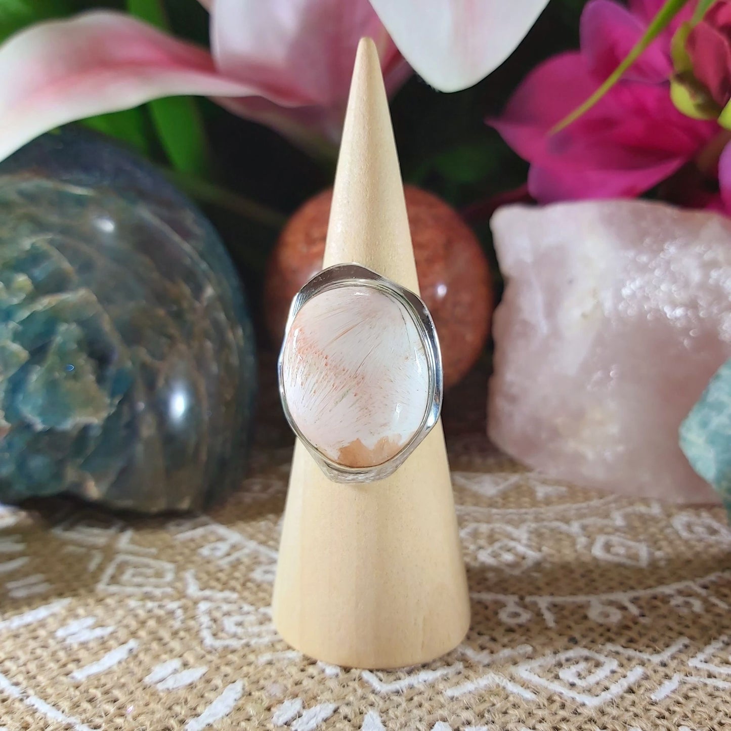 Scolecite Inner Peace Ring Size US 8 (E1077)