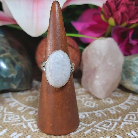 Rainbow Moonstone Ring Size US 8.5 (E1221)