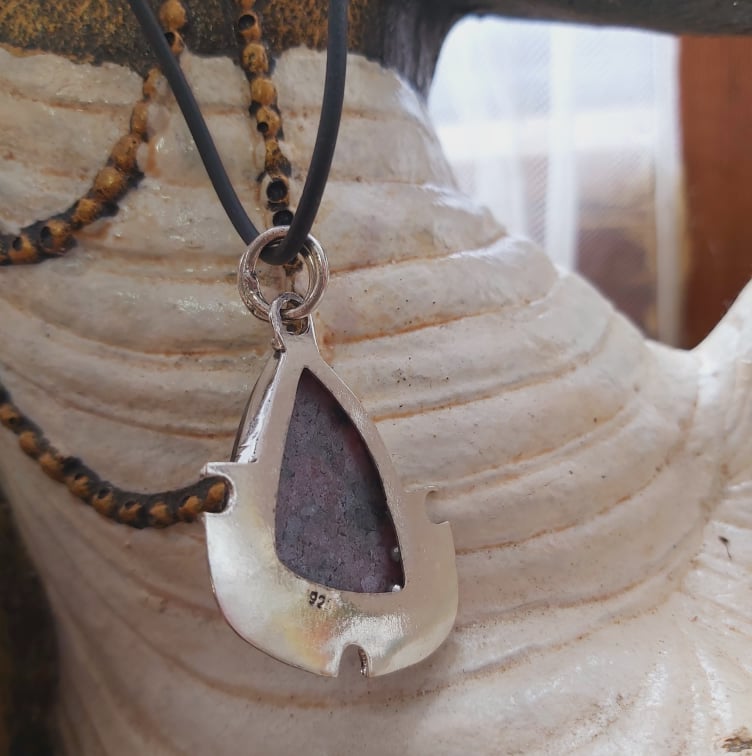 Rhodonite Self Worth Gemstone Pendant Necklace (E1521)