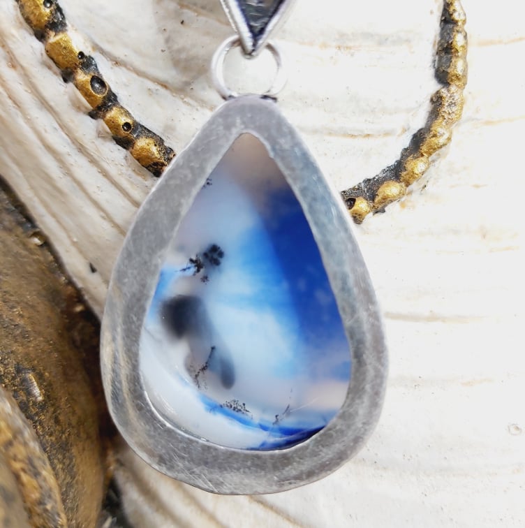 Dendritic Opal Hope to Life Gemstone Pendant (E1628)