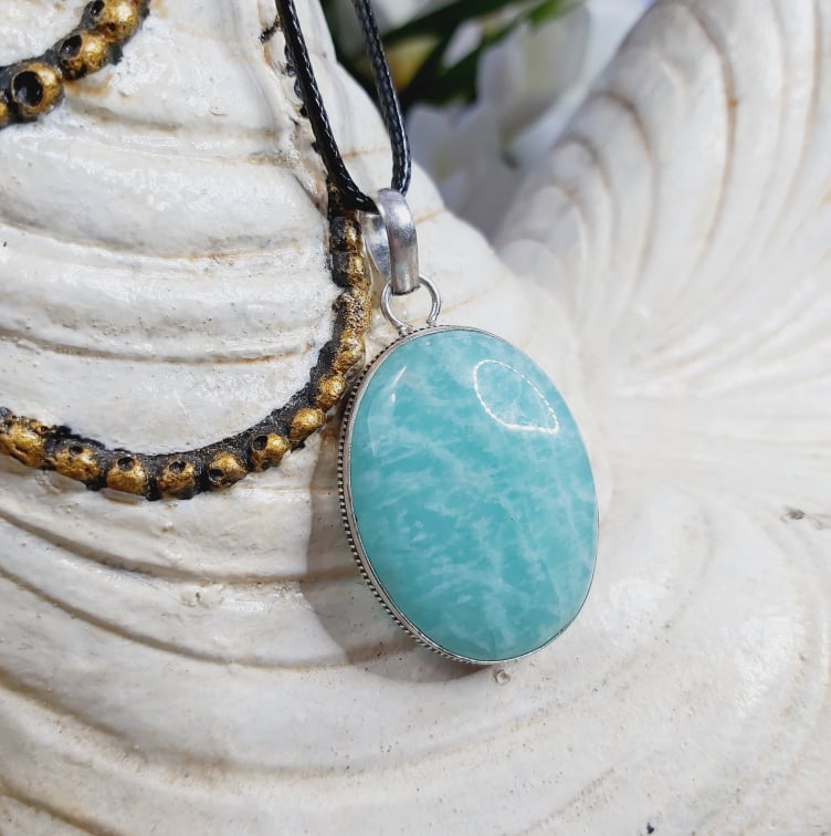 Amazonite Truth Gemstone Pendant (E1644)