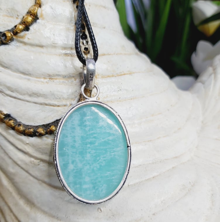 Amazonite Truth Gemstone Pendant (E1644)