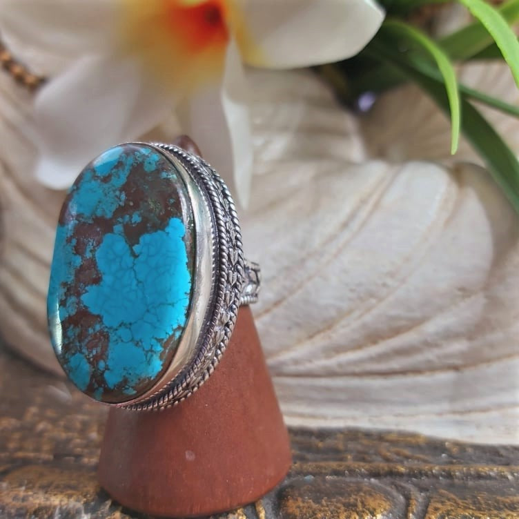 Turquoise Acceptance Gemstone Ring  Size US 7.5 (E1712)