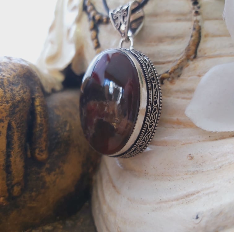 Agate Grounding Gemstone Pendant (E1819)