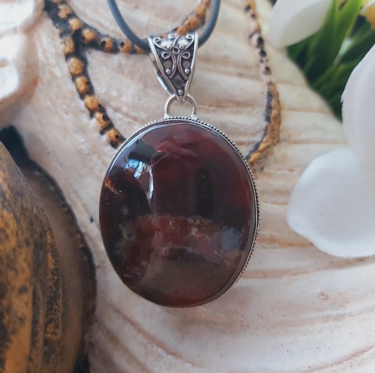 Agate Grounding Gemstone Pendant (E1819)