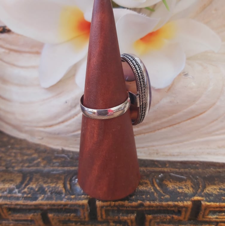 Agate Physical Wellbeing Gemstone Ring US 8 (E1865)