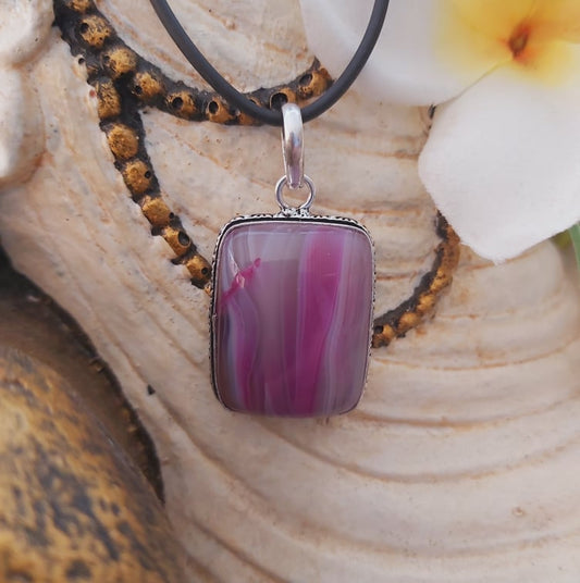 Agate Grounding & Protection Gemstone Pendant (E1899)